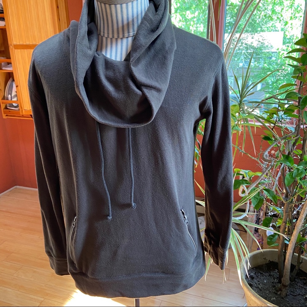 Lands End wide neck turtleneck hoodie sweatshirt